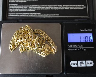 Cadena de oro de 18k. Peso: 11.06 gr.