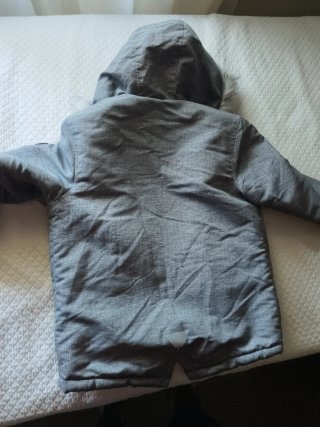 Parka Infantil Gris con Capucha Forrada