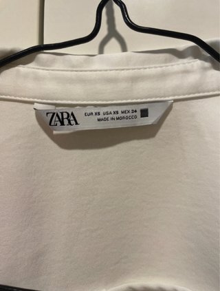 Camisa Zara Blanca Manga Larga