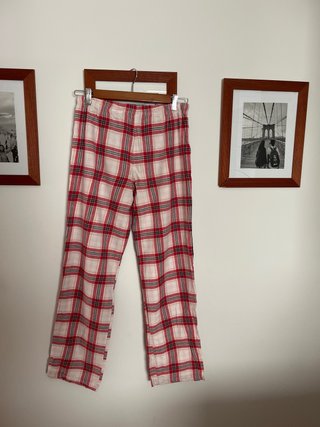 Pantalón pijama cuadros rojo y blanco