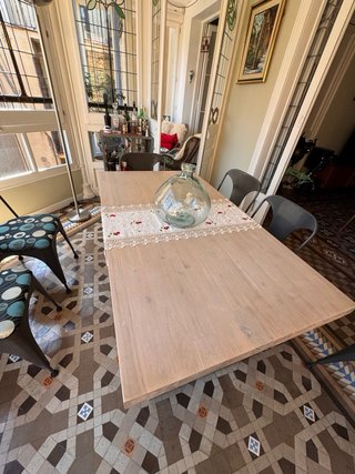Mesa Comedor Madera Maciza Estilo Industrial