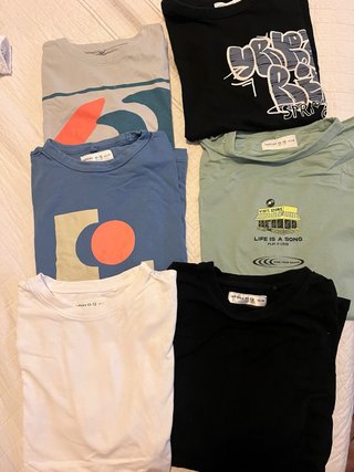 Lote 6 Camisetas Manga Corta Niño Talla 11-12