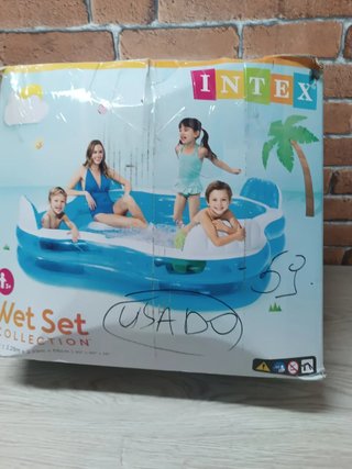 Piscina Hinchable Infantil Azul y Blanca
