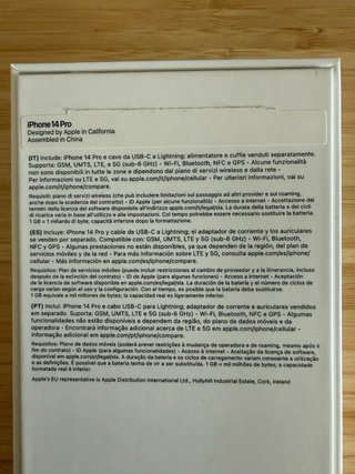 iPhone 14 Pro 128GB Plata Caja
