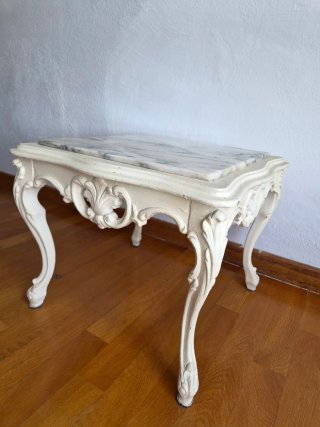 Mesa auxiliar vintage mármol blanco