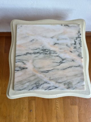 Mesa auxiliar vintage mármol blanco