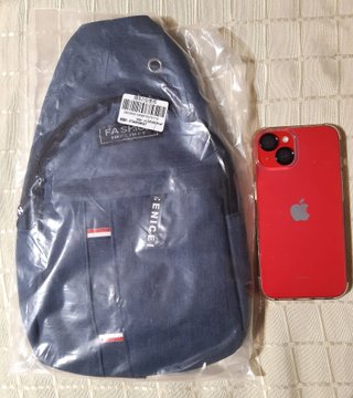 2 Bolsos:  1 verde (mujer) + 1 azul (hombre).