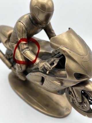 Figura Bronce Motorista Motocicleta