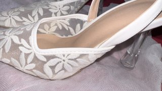 Zapatos de novia encaje blanco