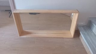 Mueble espejo madera y cristal