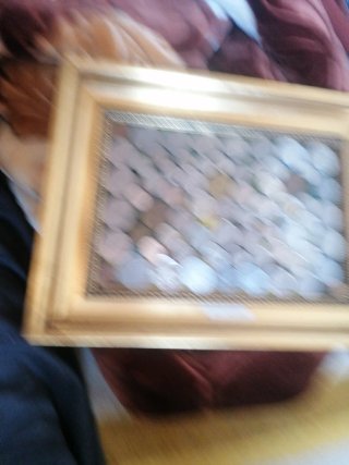 Colección de monedas enmarcada