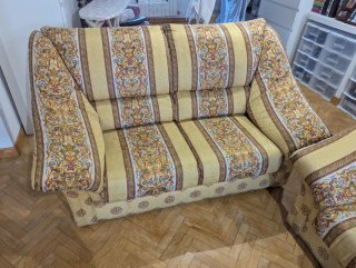 Conjunto de 2 sofás de tela