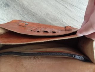 Bolso Cartera Cuero Documentos Libros