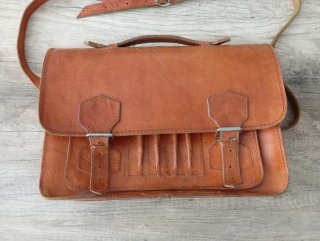 Bolso Cartera Cuero Documentos Libros