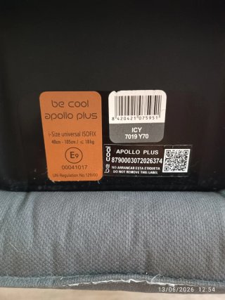 Silla coche Be Cool Apollo Plus color gris.