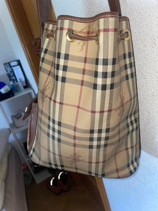 Bolso Burberry Cuadros Marrón Beige