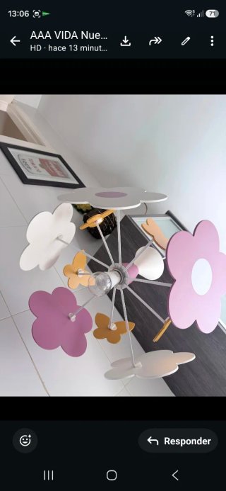Lámpara infantil flores y mariposas