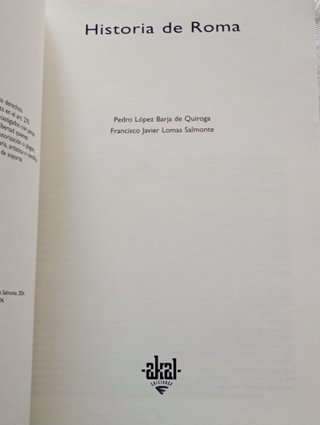 'Historia de Roma' (Akal, 2004)