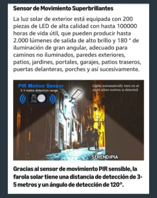 2 Farolas Solares LED 200W con Mando