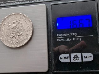 Moneda México 1 Peso 1924 Plata