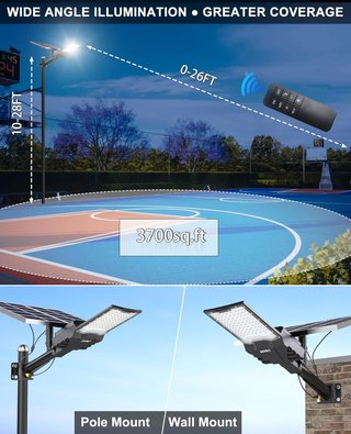 Farola LED Doble Panel Solar