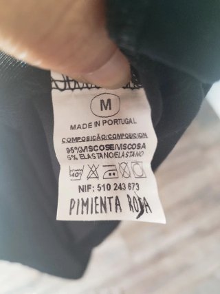 Vestido PIMIENTA ROM negro talla M