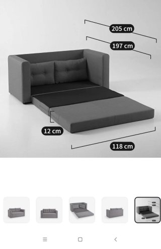 Sofá Cama Gris Tela