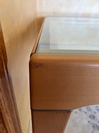 Mesa comedor extensible cristal y madera
