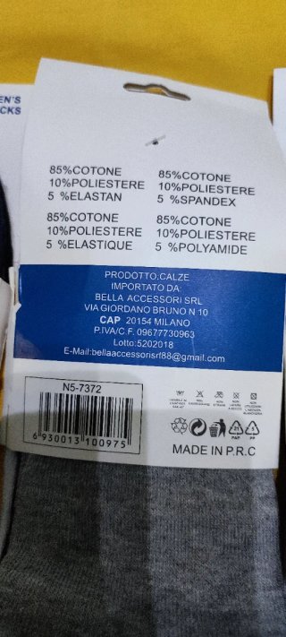 Lotto 9 paia calzini uomo BELLA 40-46