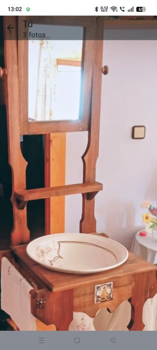 Lavabo madera estilo antiguo completo