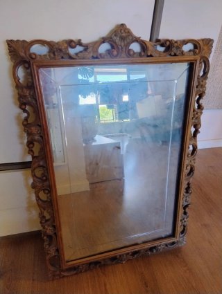 Espejo antiguo madera y cristal