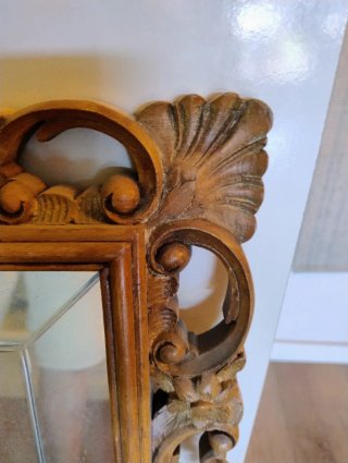 Espejo antiguo madera y cristal