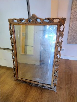 Espejo antiguo madera y cristal