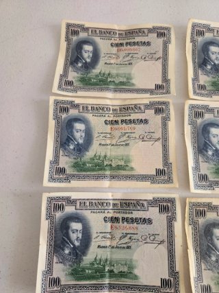 6 Billetes 100 Pesetas Banco de España 1925