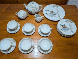 Juego de café porcelana oro