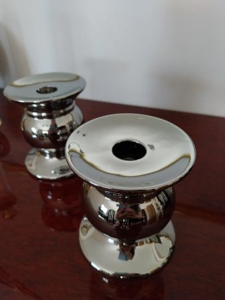 Candelabros Zara Home Metal Plateados