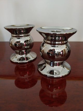 Candelabros Zara Home Metal Plateados