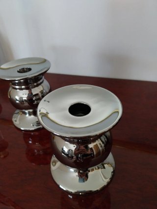 Candelabros Zara Home Metal Plateados