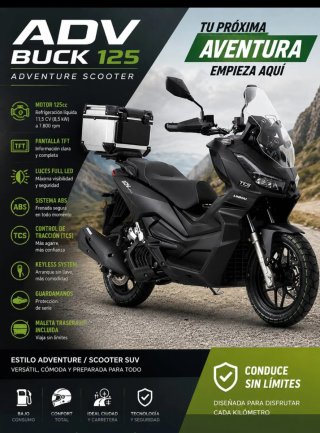 Linhai ADV Buck 125 Adventure Scooter Negra