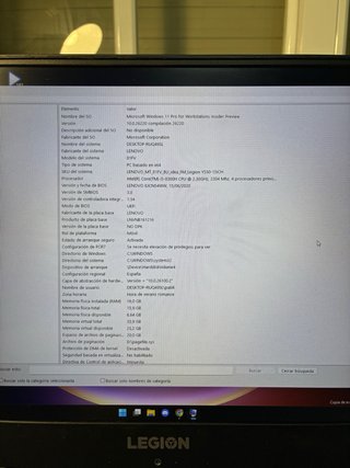 Portátil Gaming Lenovo Legion, leer descripción