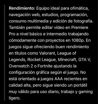 Portátil Gaming Lenovo Legion, leer descripción
