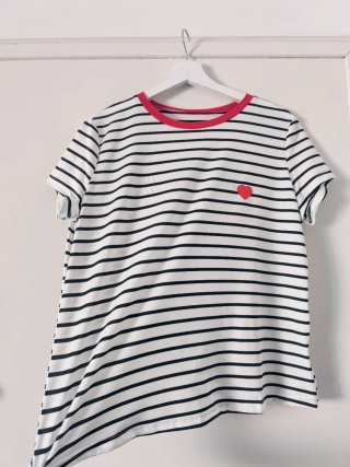 Camiseta rayas corazón Talla L