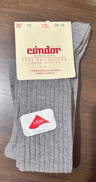 Calcetines Cóndor Talla 10 (36-39) Gris