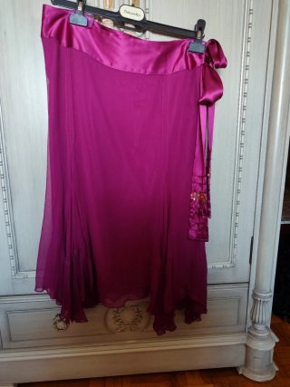 Falda fiesta fucsia talla única