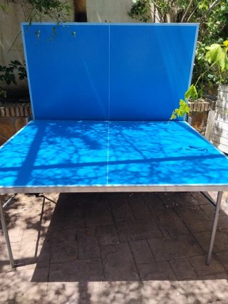 Tavolo da ping pong pieghevole per esterni con ruote