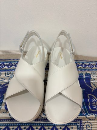 Sandalias Clarks Blancas Plataforma