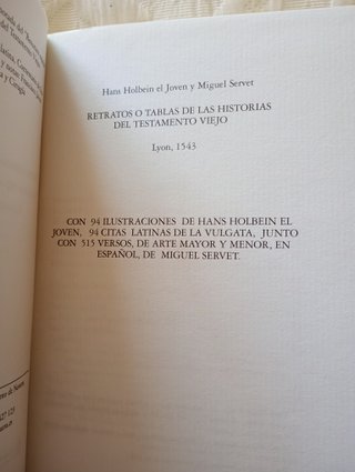 'Historias del Testamento Viejo', Miguel Servet