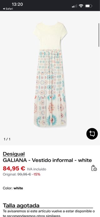Vestido blanco con estampado desigual
