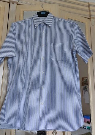 Camisa Eticco Rayas Azul y Blanca Talla M