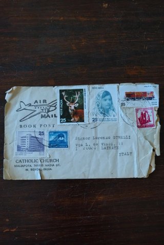Busta Filatelica India con francobolli